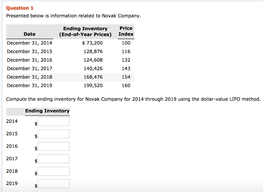 I need help answering this question please Presented below is information related