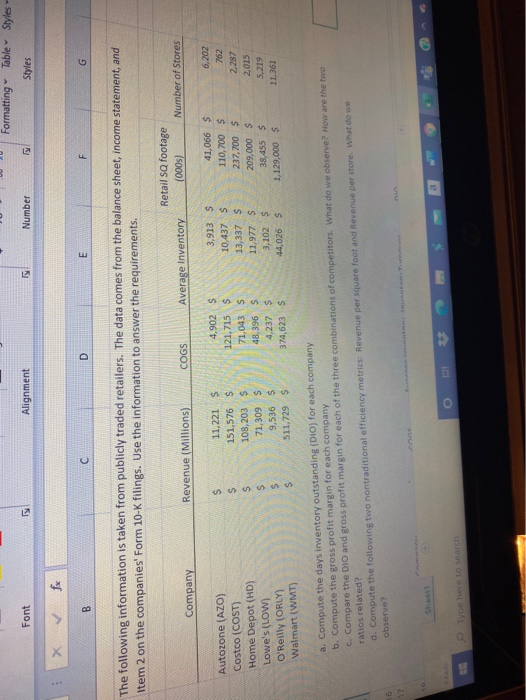  Formatting Table Styles - Font Alignment Number 15 Styles fx C