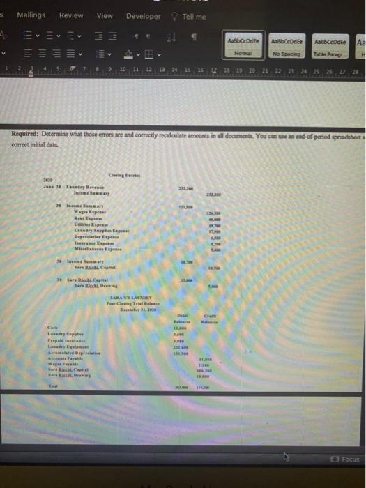 She provided us with the documents for the year ended December 31,