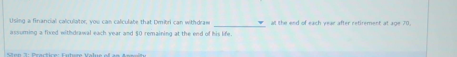 N, use the selection list above N in the table to select