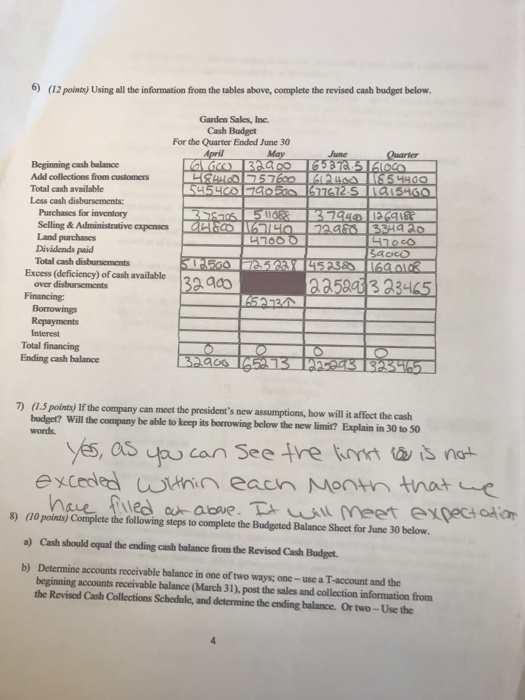 a balance shcet for Garden Sales, Inc. at the BEGINNING of the