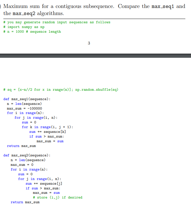 of the following sub-problems run each of the algorithms in the pair