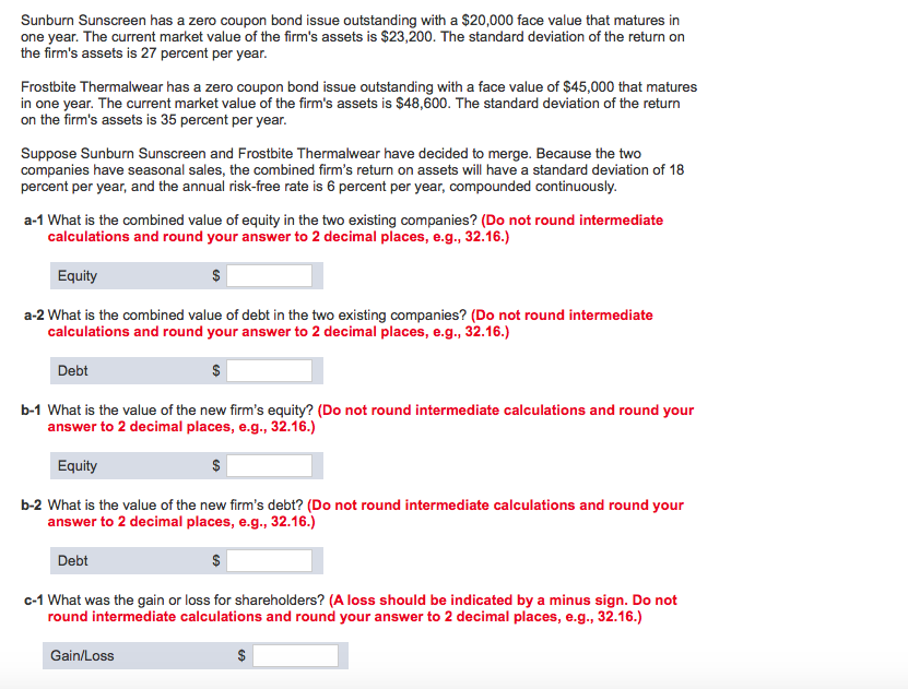 Sunburn Sunscreen has a zero coupon bond issue outstanding with a