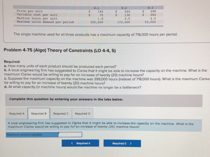 following information applies to the questions displayed below. Clarke Corporation manufactures three