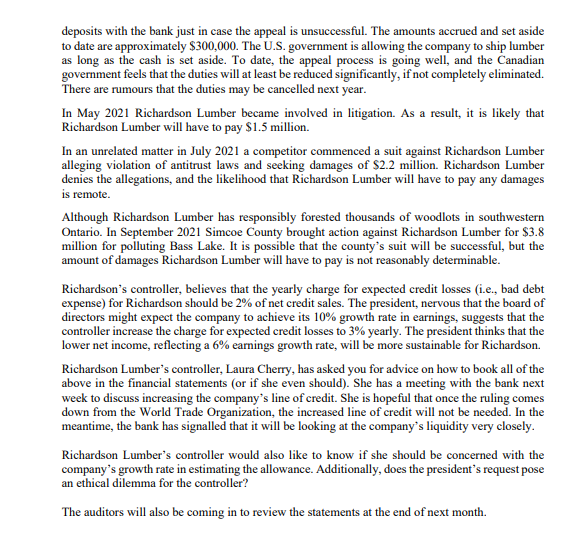 THE IFSE OR ASPE STANDARDS OR BOTH Richardson Lumber Inc. is southwestern