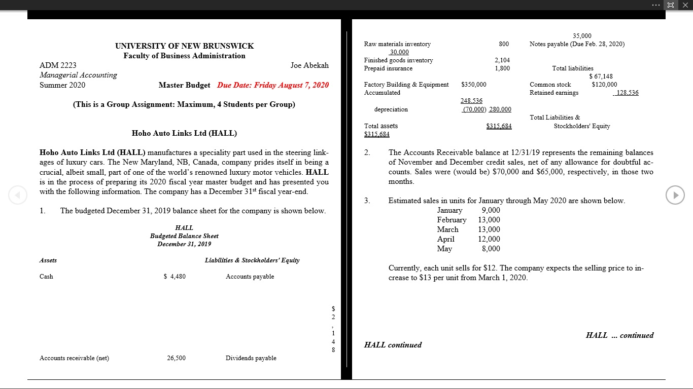  Only need E-K O 800 35,000 Notes payable (Due Feb. 28,