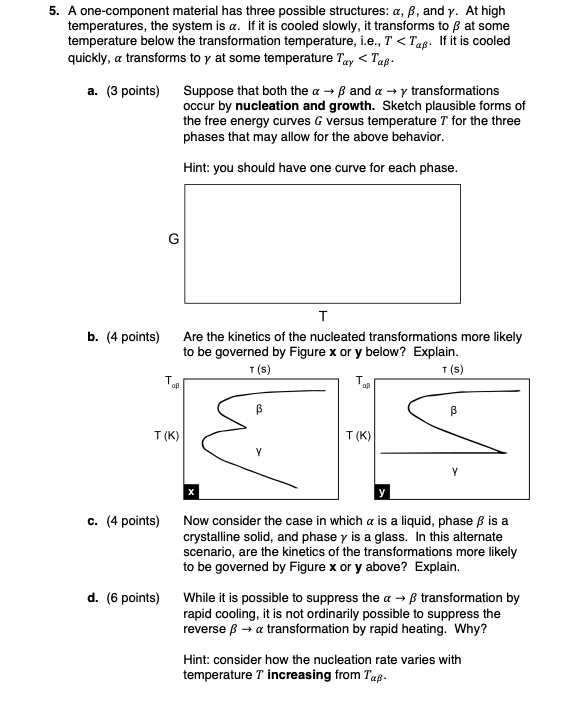 A one-component material has three possible structures: ,, and . At