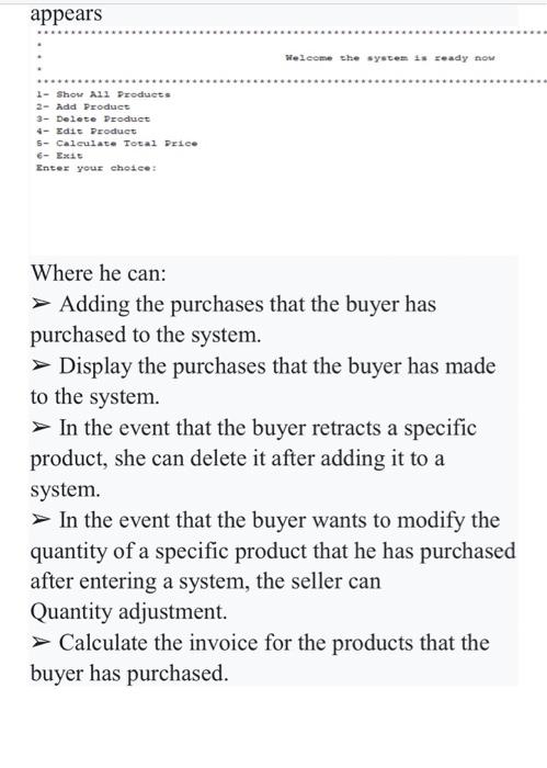 represents the division is visible to the buyer, as he can: Show