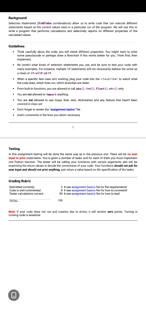 and lists. No using abs(), sort(), just int(), float(),etc. Scenario You're working