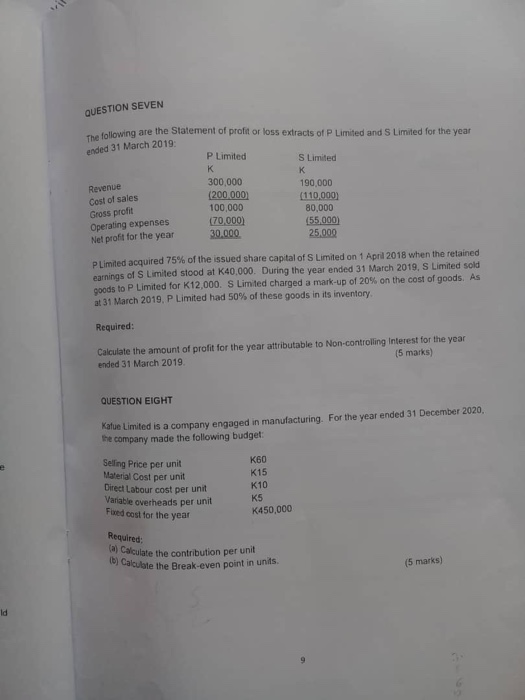 Provision for doubtful debts at 1 May 2018 SECTION A Candidates QUESTION