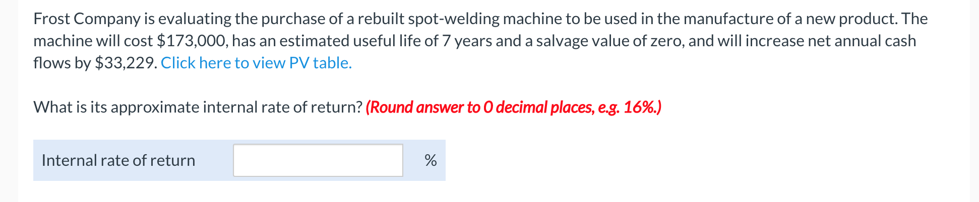 Could you help me answer this and find the rate of return