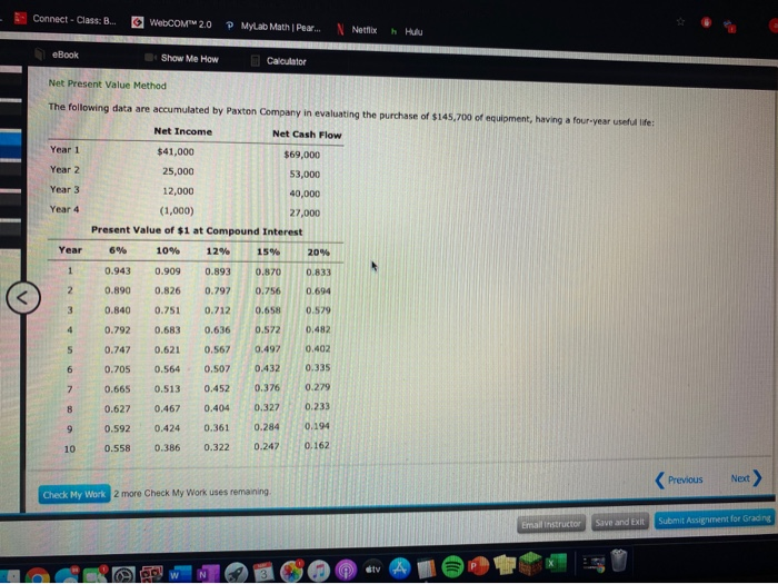  Connect - Class: B. WebCOMM 2.0 MyLab Math Pear. Netflix eBook