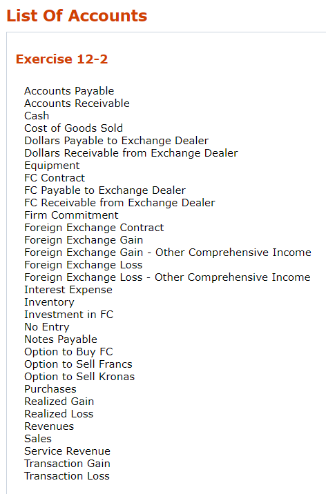 tab to better see the problem. Exercise 12-2 During December of the
