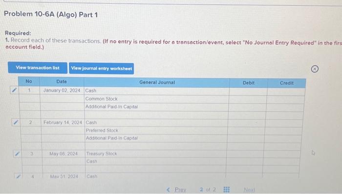 the stockholders' equity section (LO10-2, 103,104,105,107) [The following information applies to the