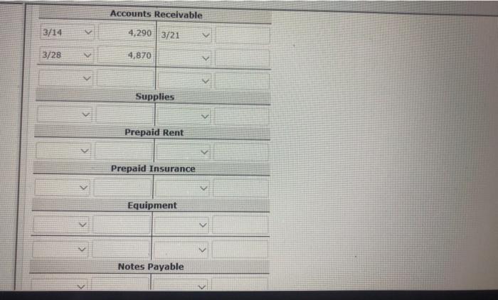 $9.300 cash 2. Paid $1,800 cash to cover rent from March 1