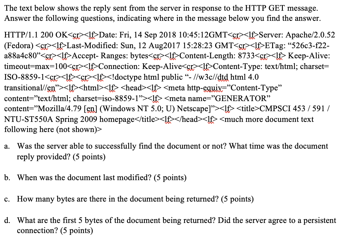 The text below shows the reply sent from the server in