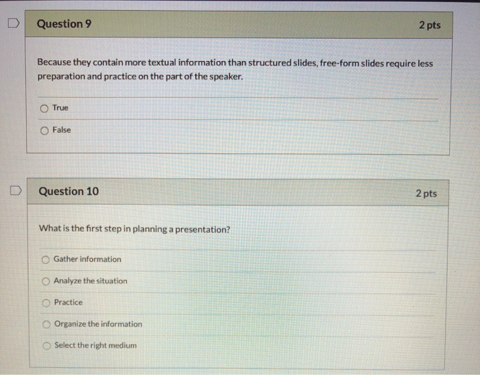  D Question 9 2 pts Because they contain more textual information