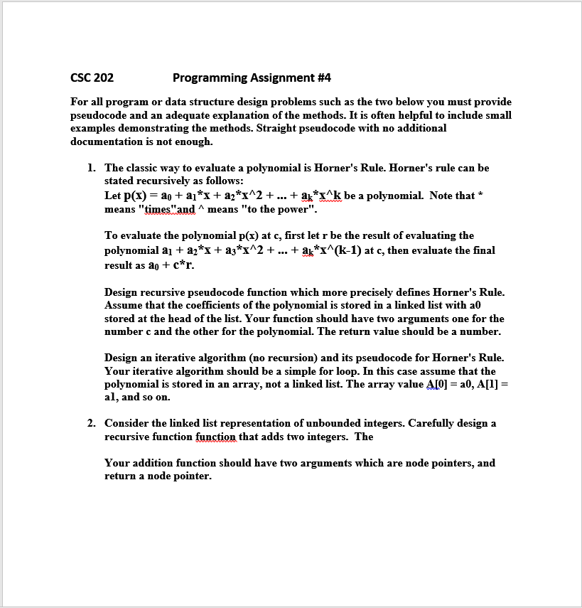 For all program or data structure design problems such as the two