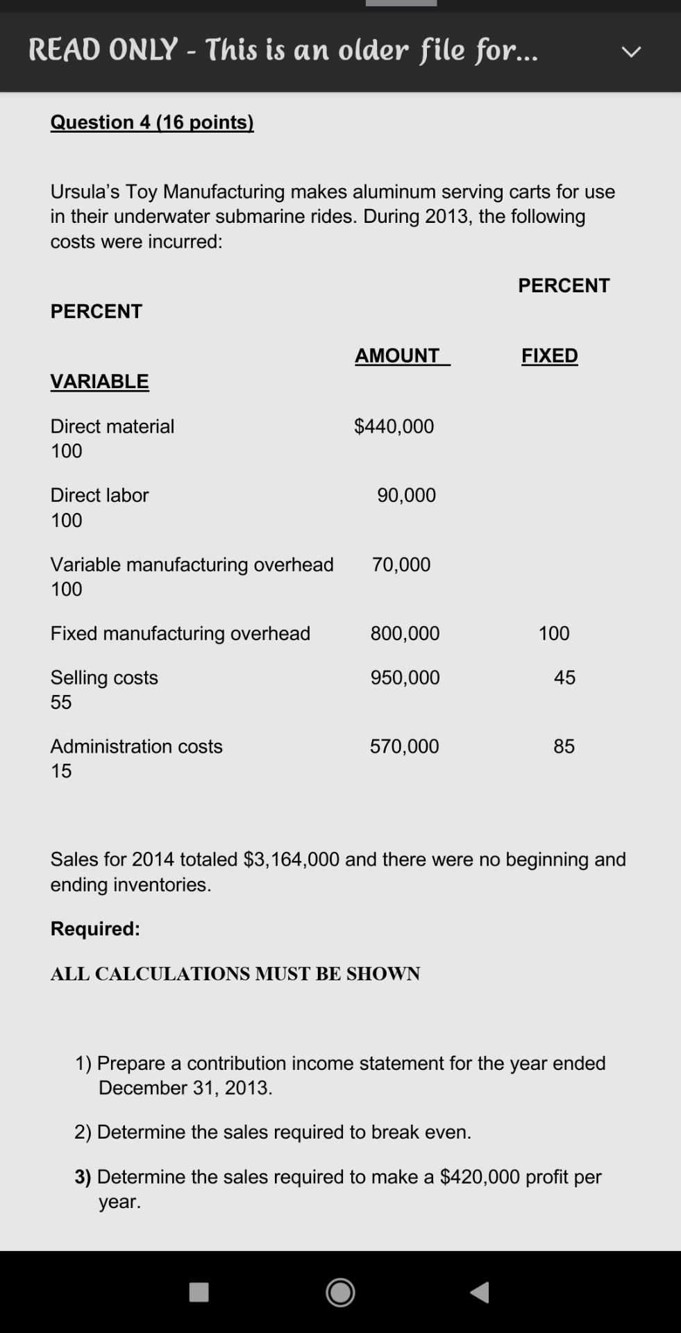 READ ONLY - This is an older file for... - Question