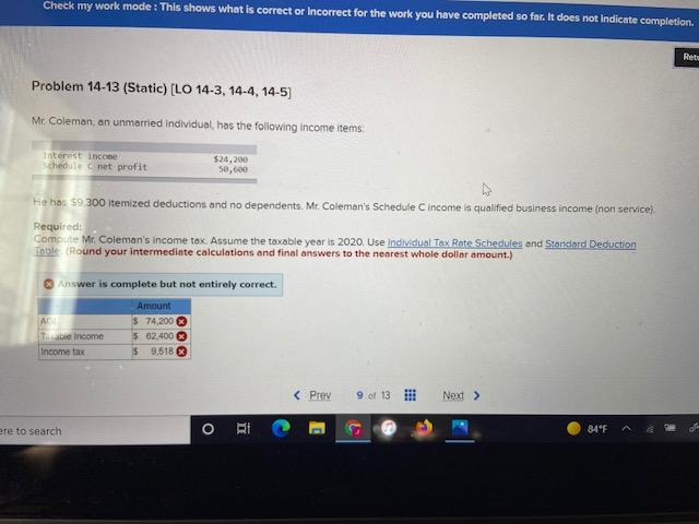  Check my work mode : This shows what is correct or