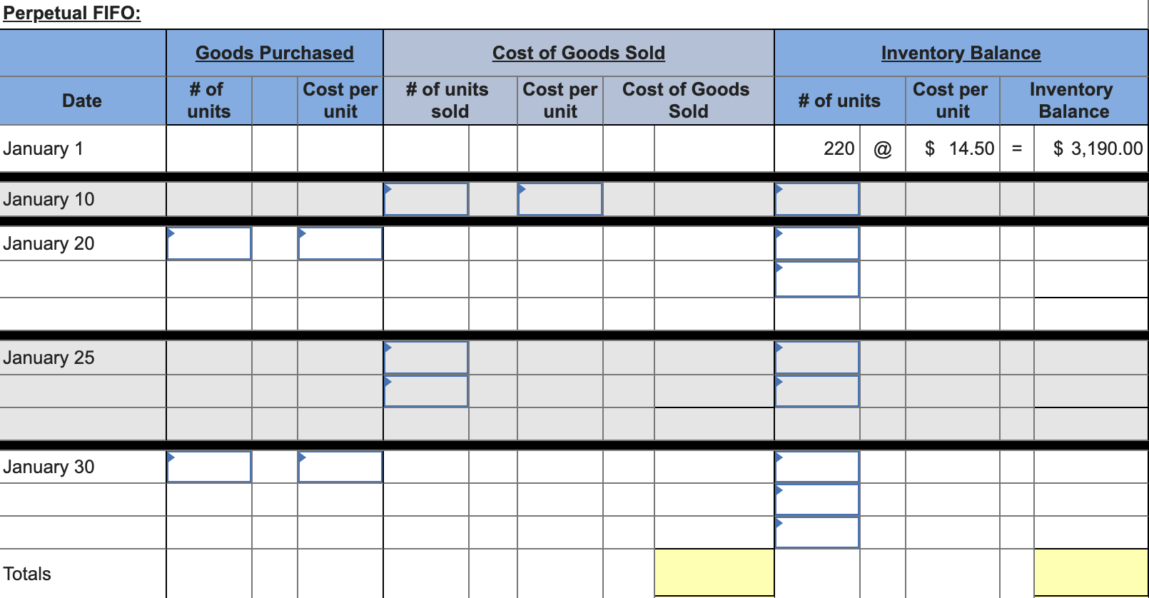 ending inventory and to cost of goods sold using weighted average. 3.