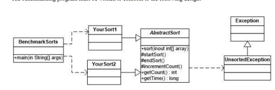 Use the Merge sort and Quick Sort The first project involves benchmarking