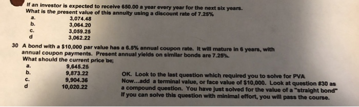  please show all work :) If an investor is expected to