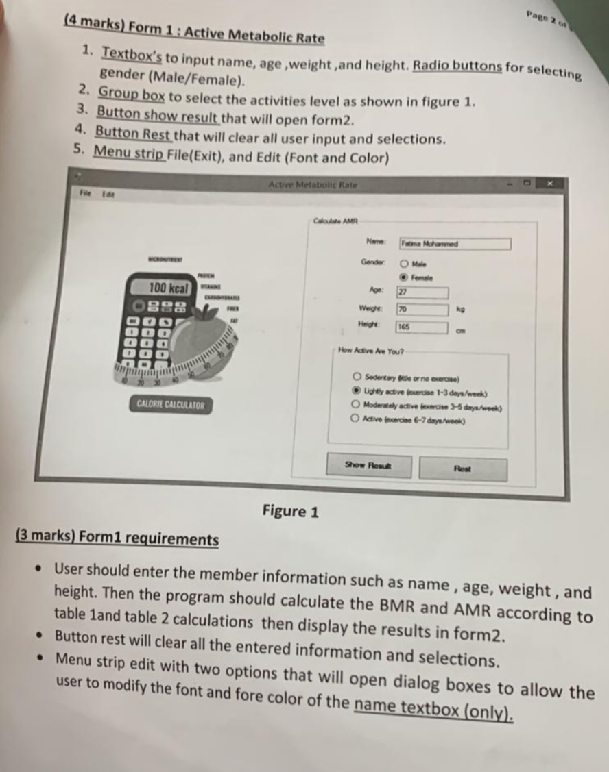 (. Net Framework) C# We should do 2 form only as required