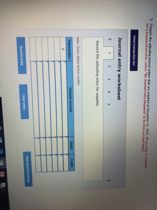 along with information about selected accounts Debit Account Names Cash Supplies Unearned