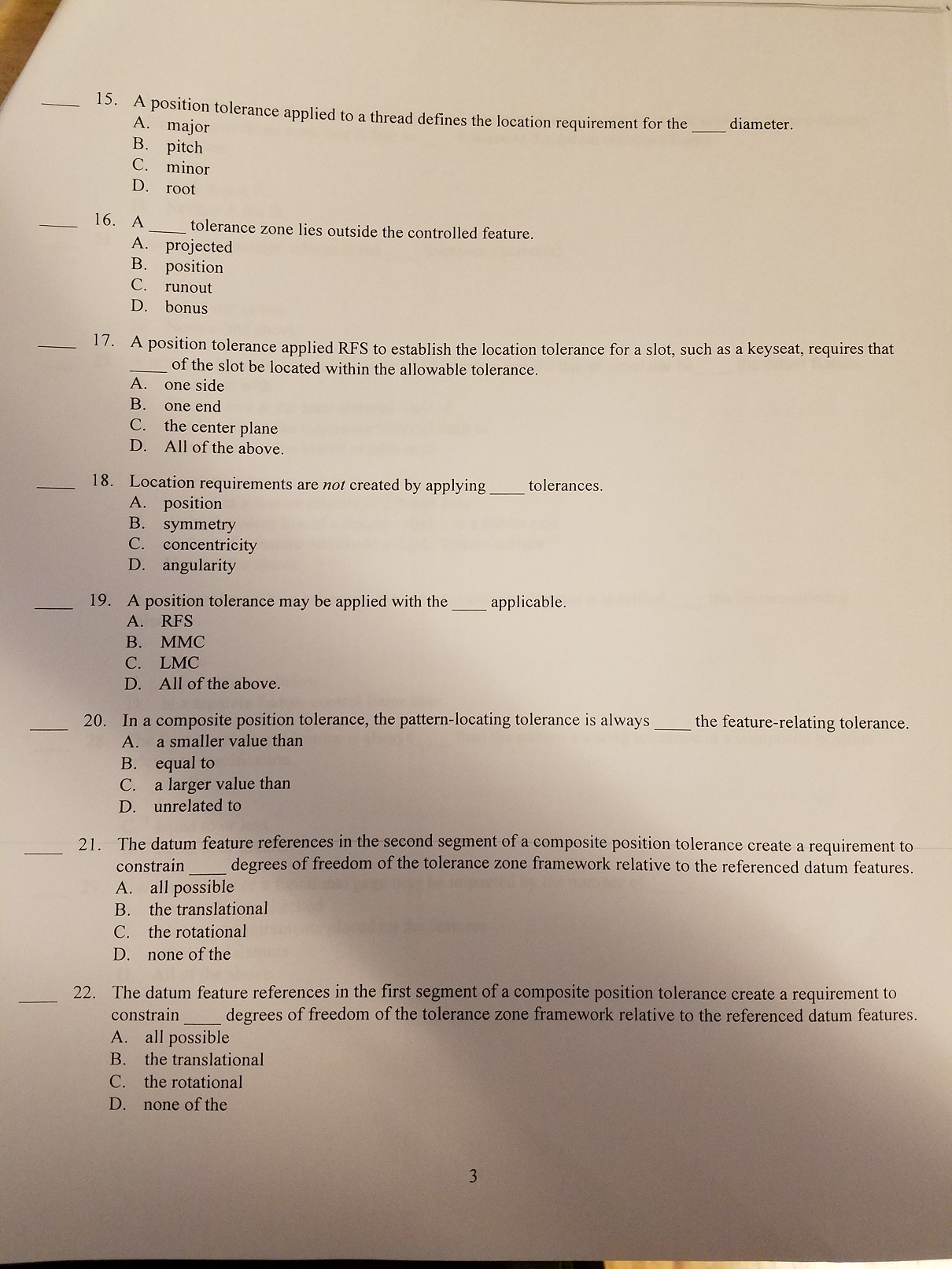 gd&t 15. A position tolerance applied to a thread defines the location