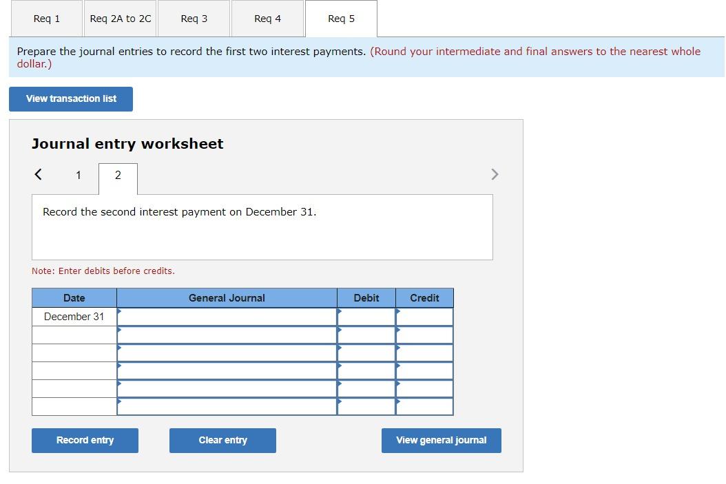 price of $1,728,224. Required: 1. Prepare the January 1 journal entry to