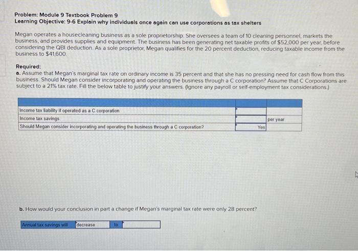 part A & B please Problem: Module 9 Textbook Problem 9 Learning