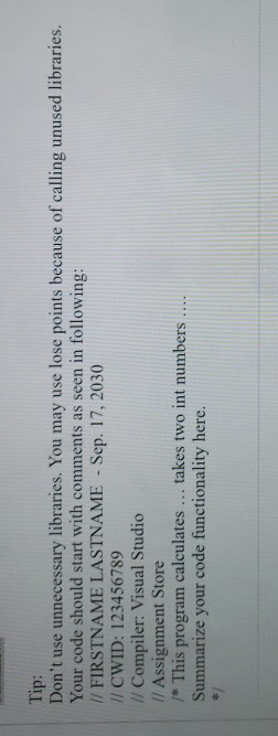 program. Assume that you need write a C++ program for a cash