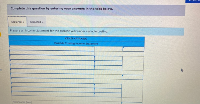 manufacturer of kayaks, began operations this year. During this first year, the