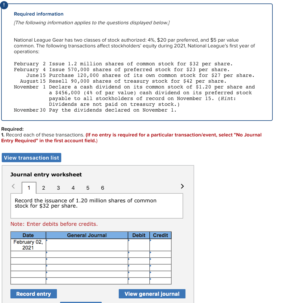 worksheet 1 2 3 4 5 Record the declaration of a cash