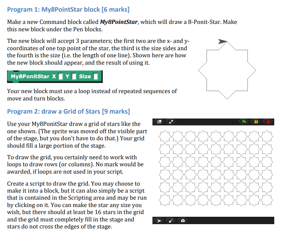  Make a new Command block called My8PointStar, which will draw a