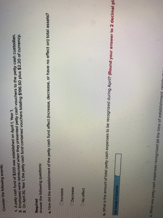 effect b. What is the amount of total petty cash expenses to