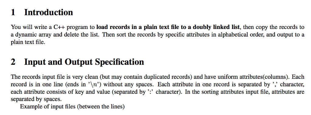 You will write a C++ program to load records in a plain
