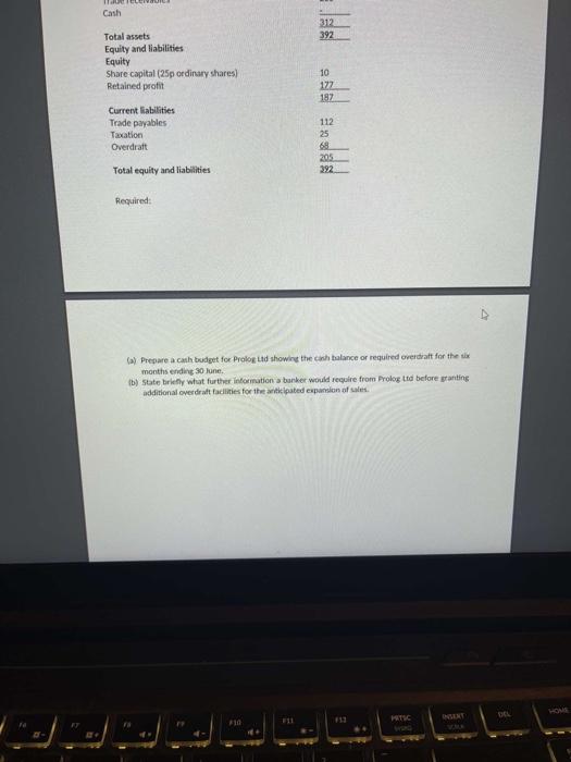 11: Lecture Question Budgeting (Accounting and Finance an introduction, 10 Ed, E.