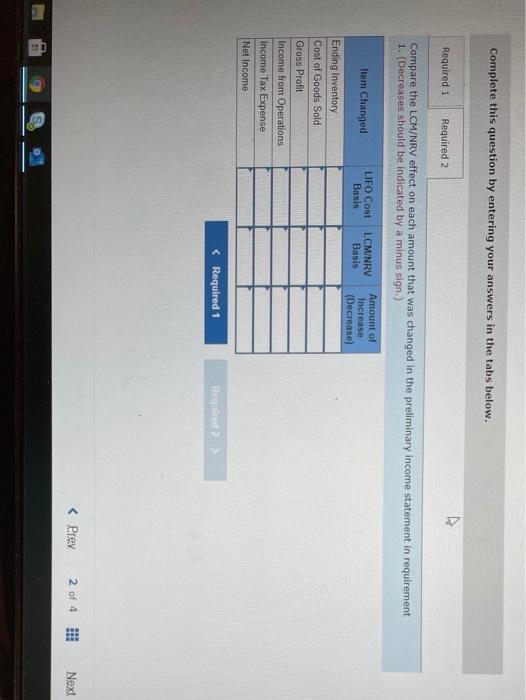 Income Tax Effects of Lower of Cost or Market/Net Realizable Value [LO