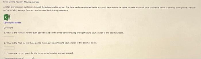 only need #2 and #5 period moving average forecasts and answer the