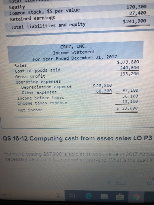 balance sheet and income statement is shown for Cr CRUZ, INC Comparative