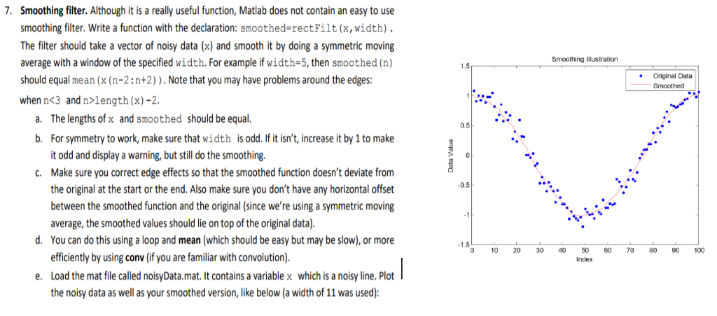  WRITE THE CODE & THE OUTPUTS 7. Smoothing filter. Although it