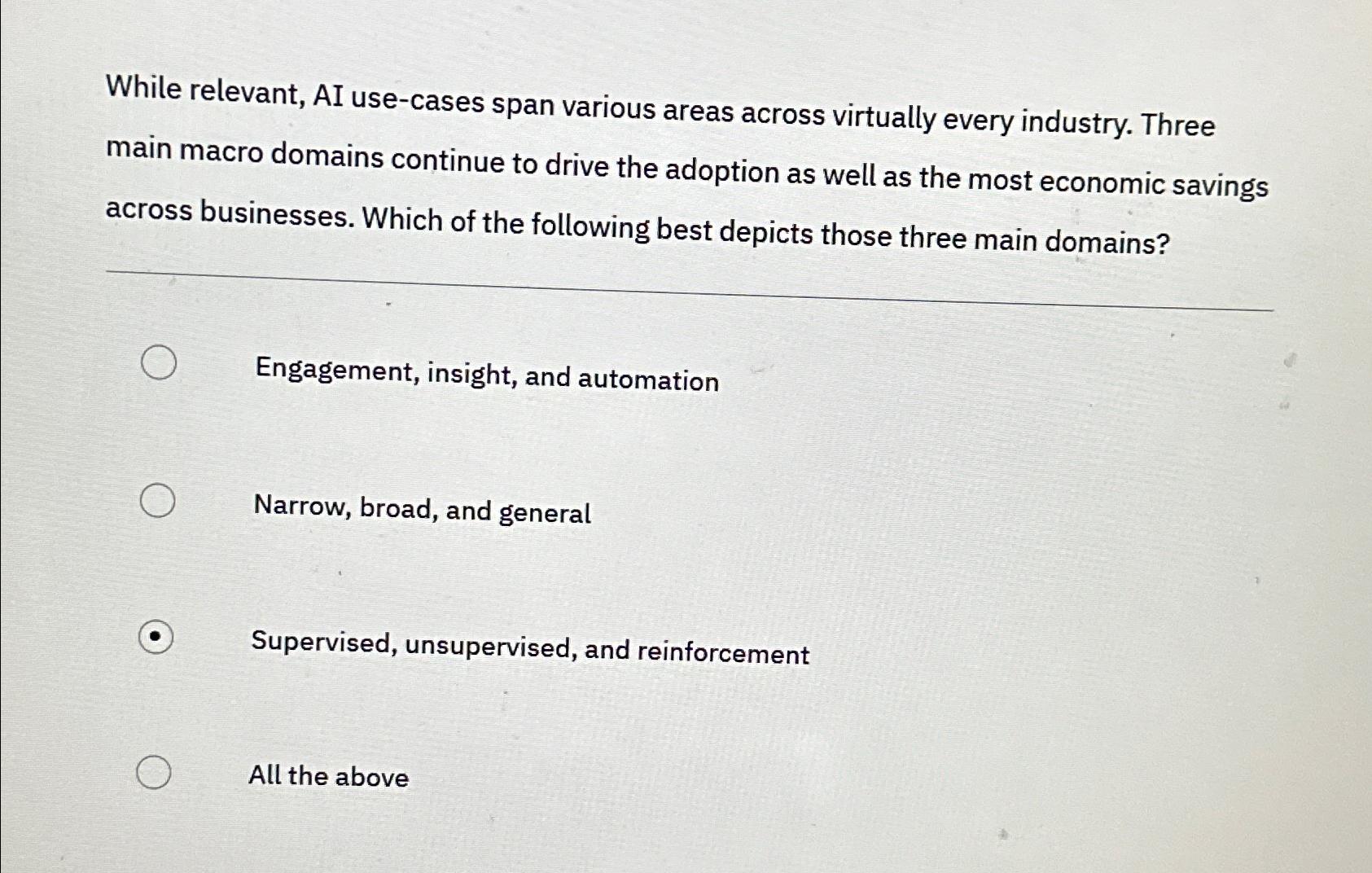  While relevant, AI use-cases span various areas across virtually every industry.