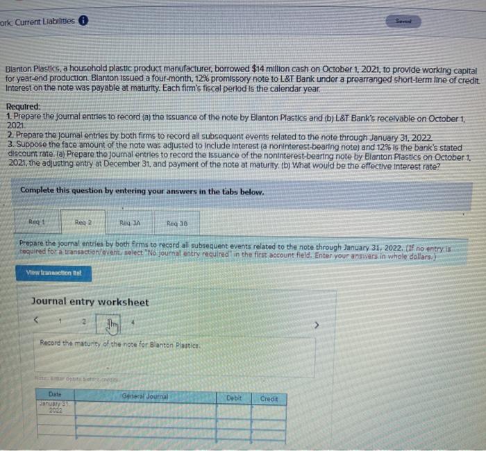 line of credit. Interest on the note was payable at maturity. Each