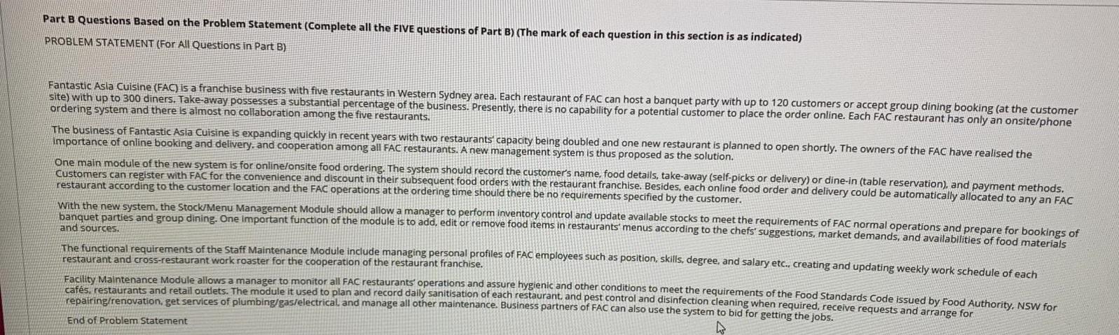  Part B Questions Based on the Problem Statement (Complete all the