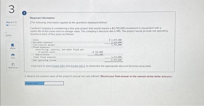 considering a five-year project that would require a $2,755,000 investment in equipment