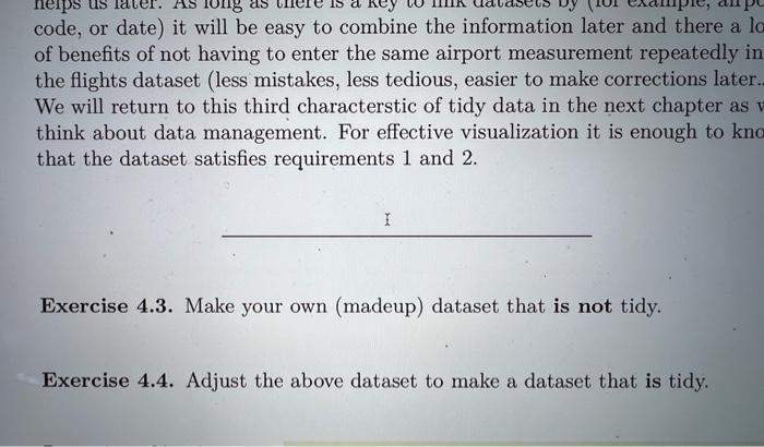 kindly make two data set. one data set which is not tidy