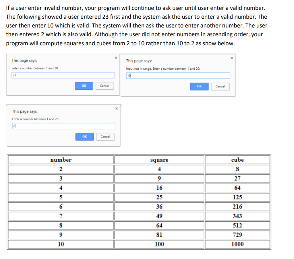 If a user enter invalid number, your program will continue to