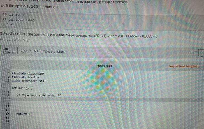 arithmetic. Ex: If the input is 10205 , the output is: 35111000